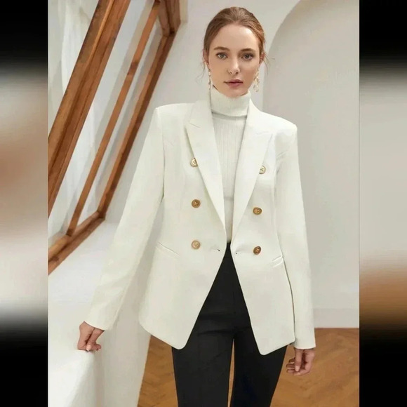 PREMIUM VISCOSE DOUBLE BREASTED BLAZER - Picture 7 of 7